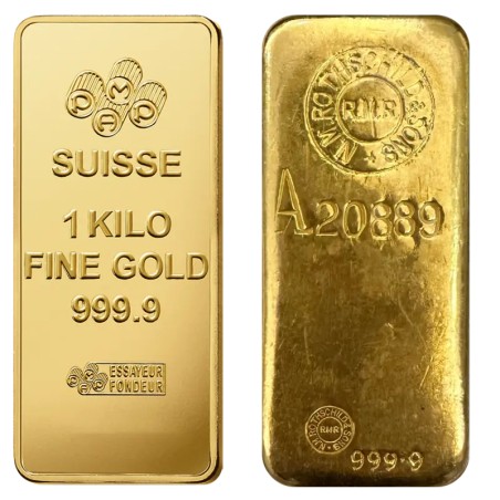 1 Kilo Lingot d'Or | plusieurs Fabricants | LBMA