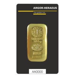 100g Lingot d'Or | Argor Heraeus | Lingot coulé