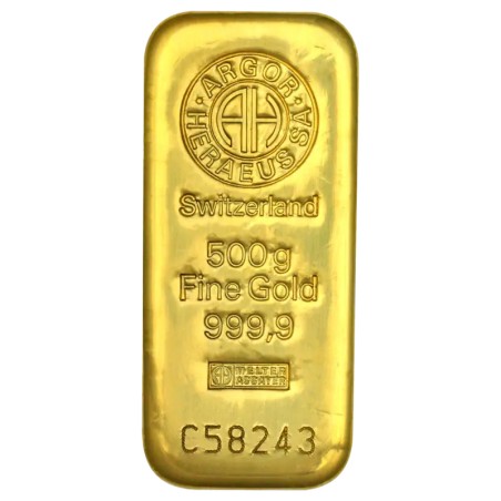 500g Lingot d'Or | Argor-Heraeus | Coulé