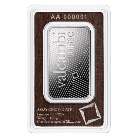 100g Lingot de Platine | Valcambi